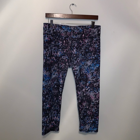 Fabletics Pants - Fabletics Black, Purple & Blue leggings size L